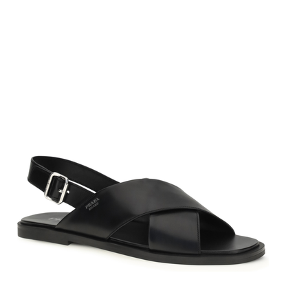 Saffiano Criss-Cross Sandals - Image 2