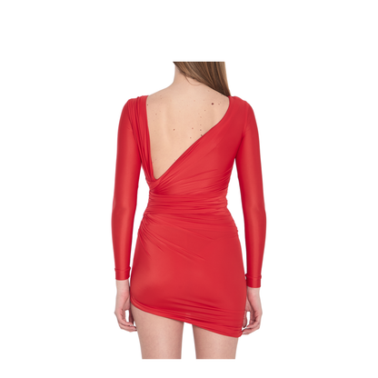 Red Stretch Jersey Mini Dress - Image 4
