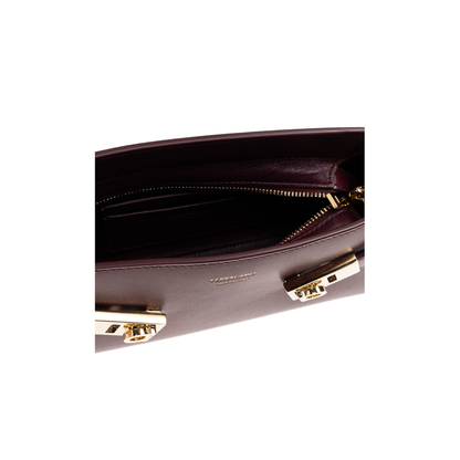 Hug Mini Calfskin Crossbody - Plum - Image 5