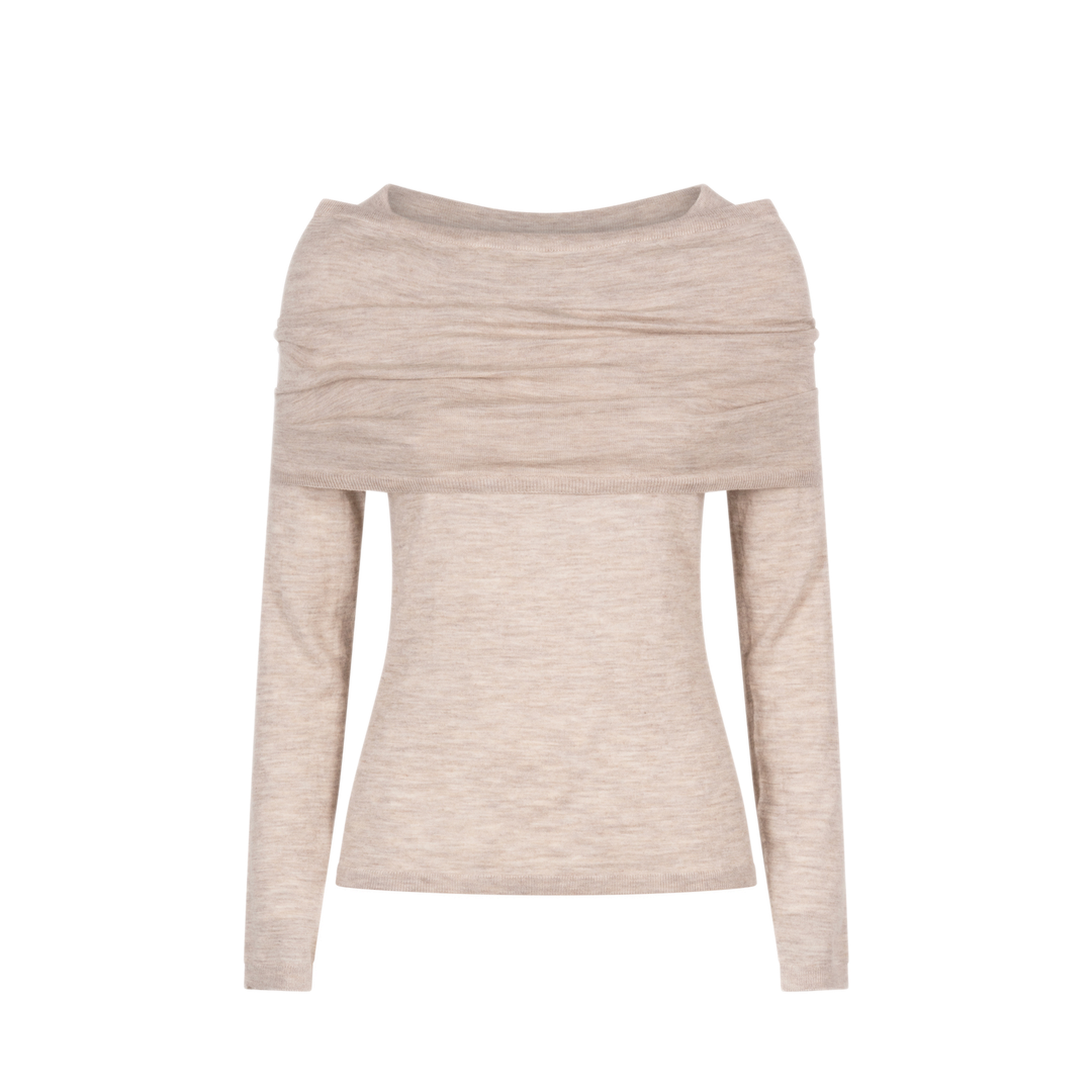 Lightweight Cashmere Sweater with Removable Wrap Detail - Image 1