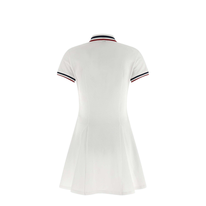 Striped Polo MIni Dress - White - Image 3