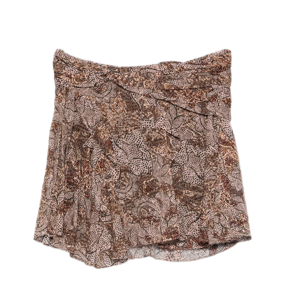 Beige Floral Print Skirt - Image 1