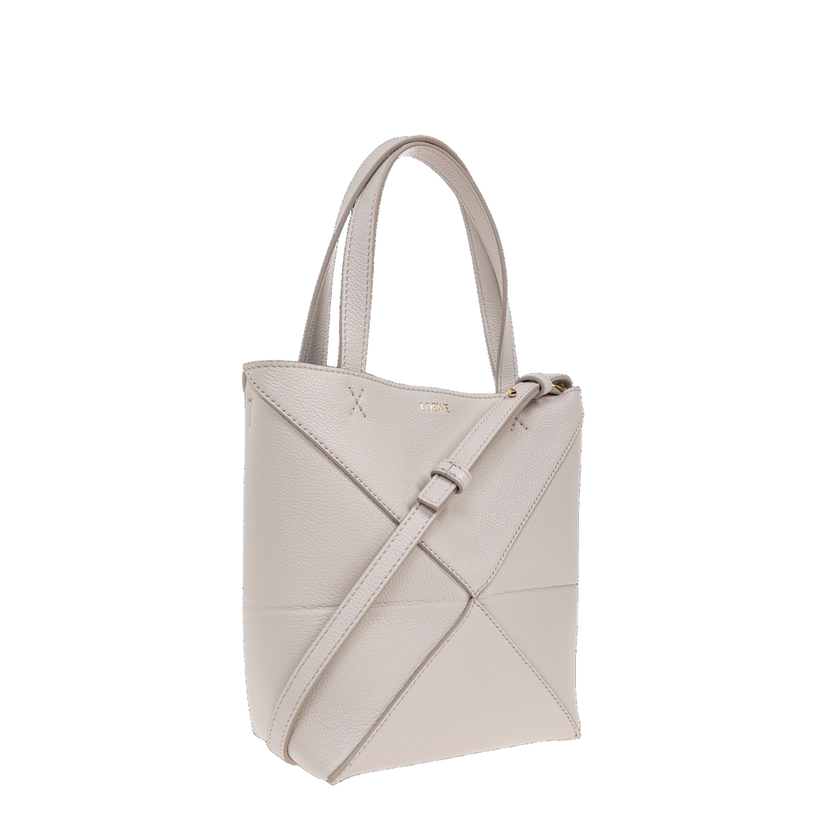 Puzzle Fold Mini Handbag Light Grey - Image 4
