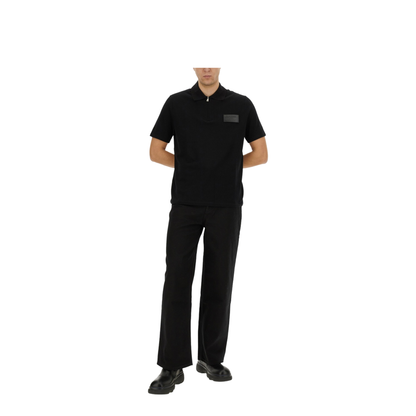 Cotton Polo with Patch Cotton Black - Image 2