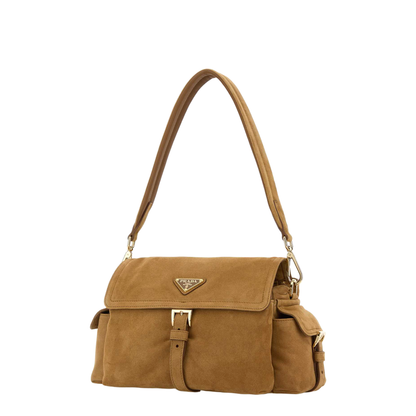 Explore Medium Suede Shoulder Bag - Cannella - Image 2