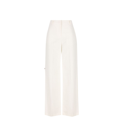 White Cotton Trousers - Image 1