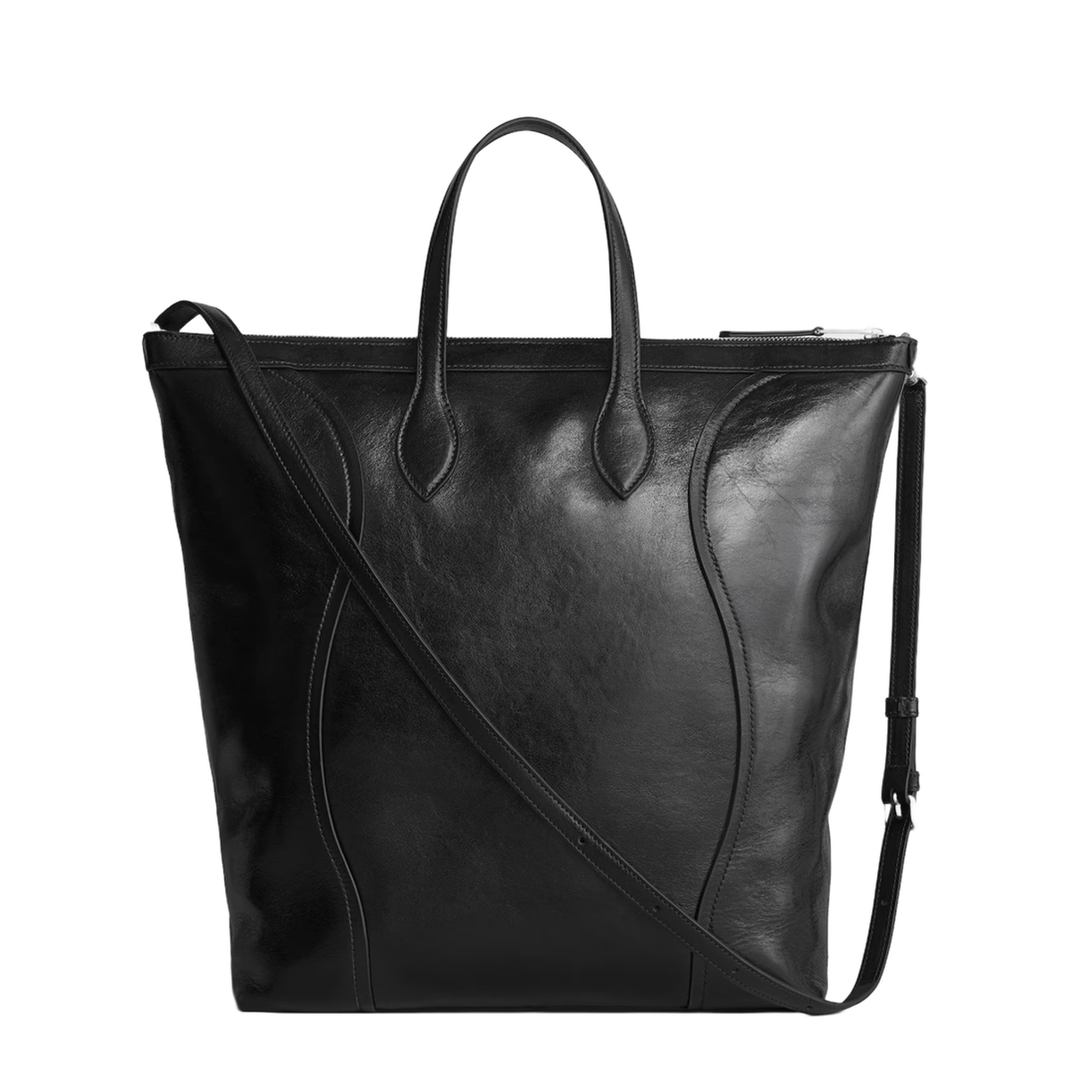 Vertical Cabas Smile Calfskin Luggage - Black - Image 1