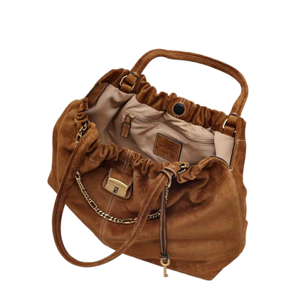 The Suede Cristina Tote - Copper Brown - Image 1