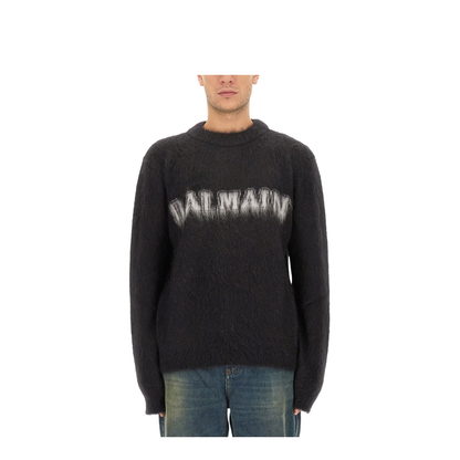 Logo-Print Brushed-Finish Jumper - Image 1