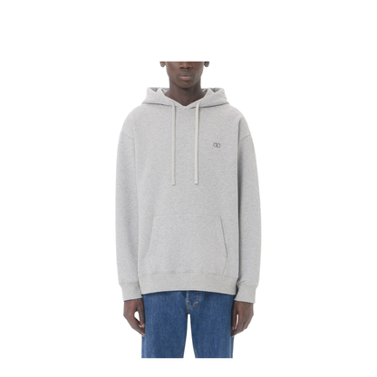 Cotton Hoodie with Vlogo Embroidery - Image 3