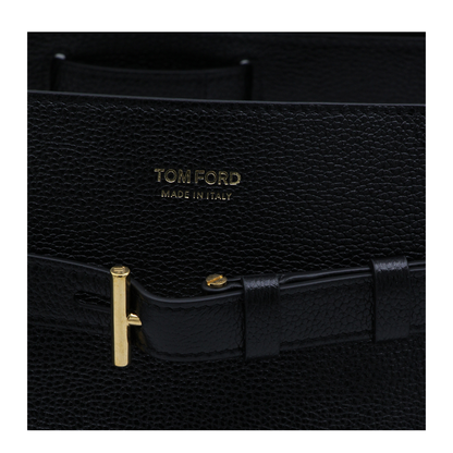 Audrey Medium Calf Leather Tote - Black - Image 8