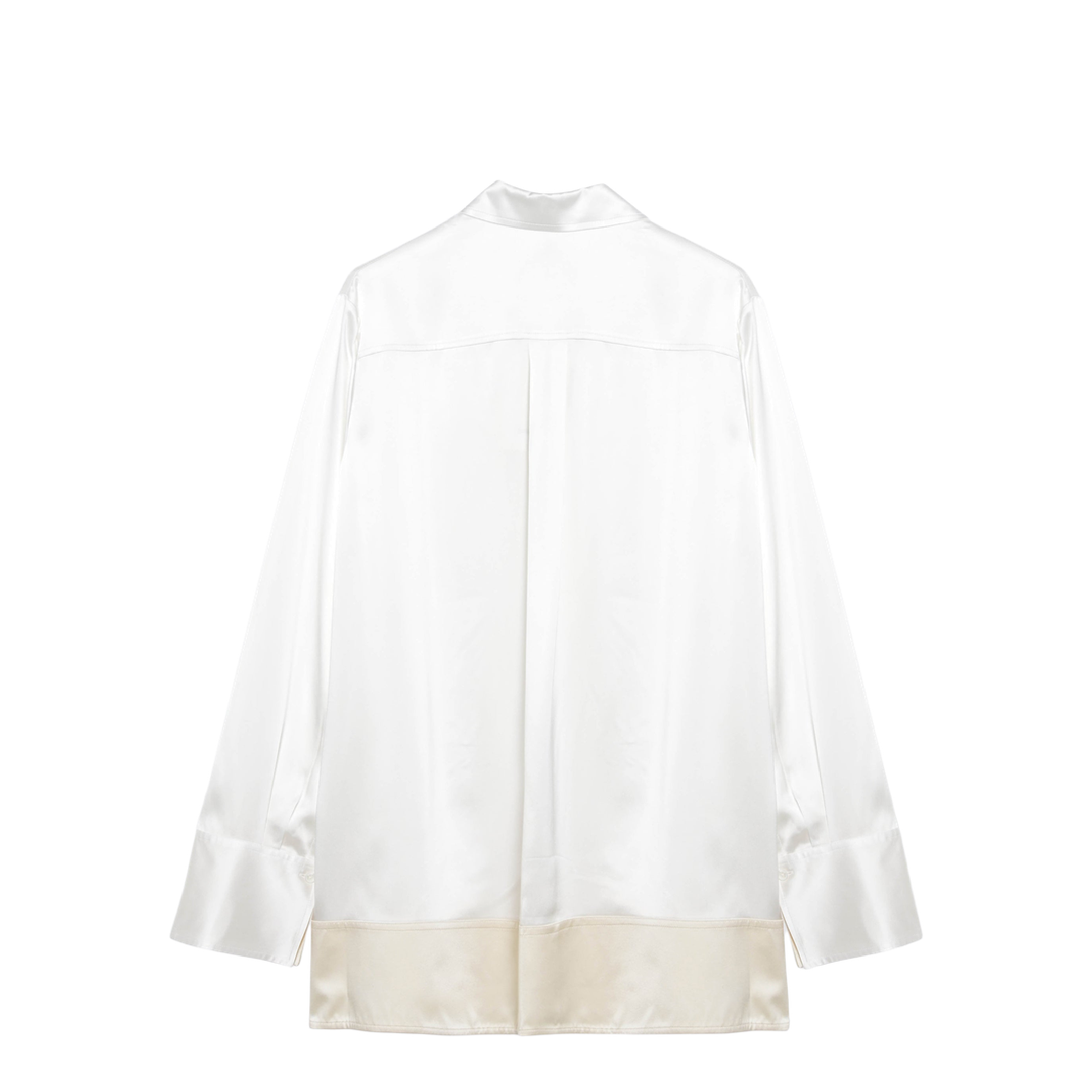 White Champagne Shiny Viscose Shirt - Image 2