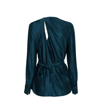 Draped Blouse In Black - Image 2