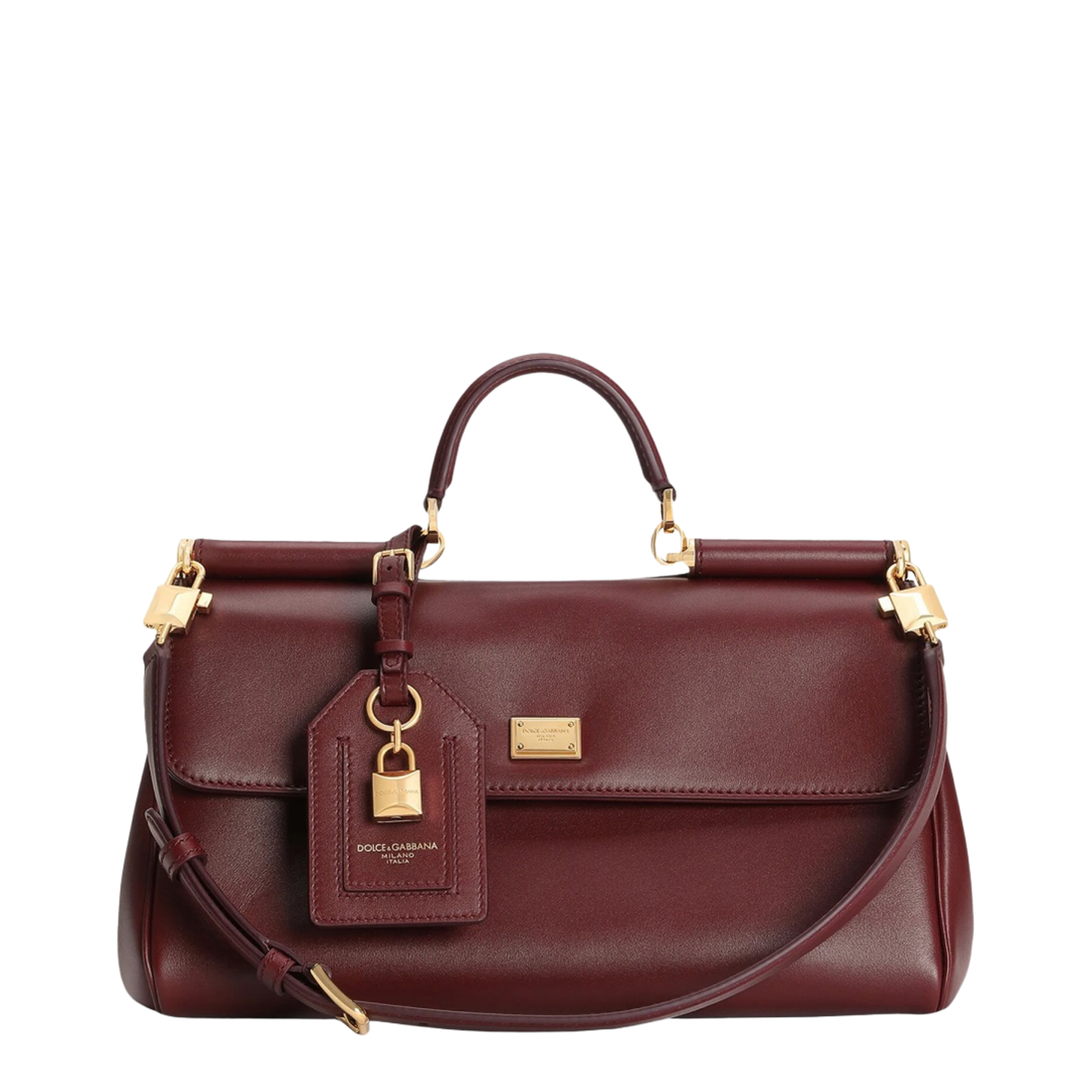 Sicily Handbag in Burgundy Leather - Image 1