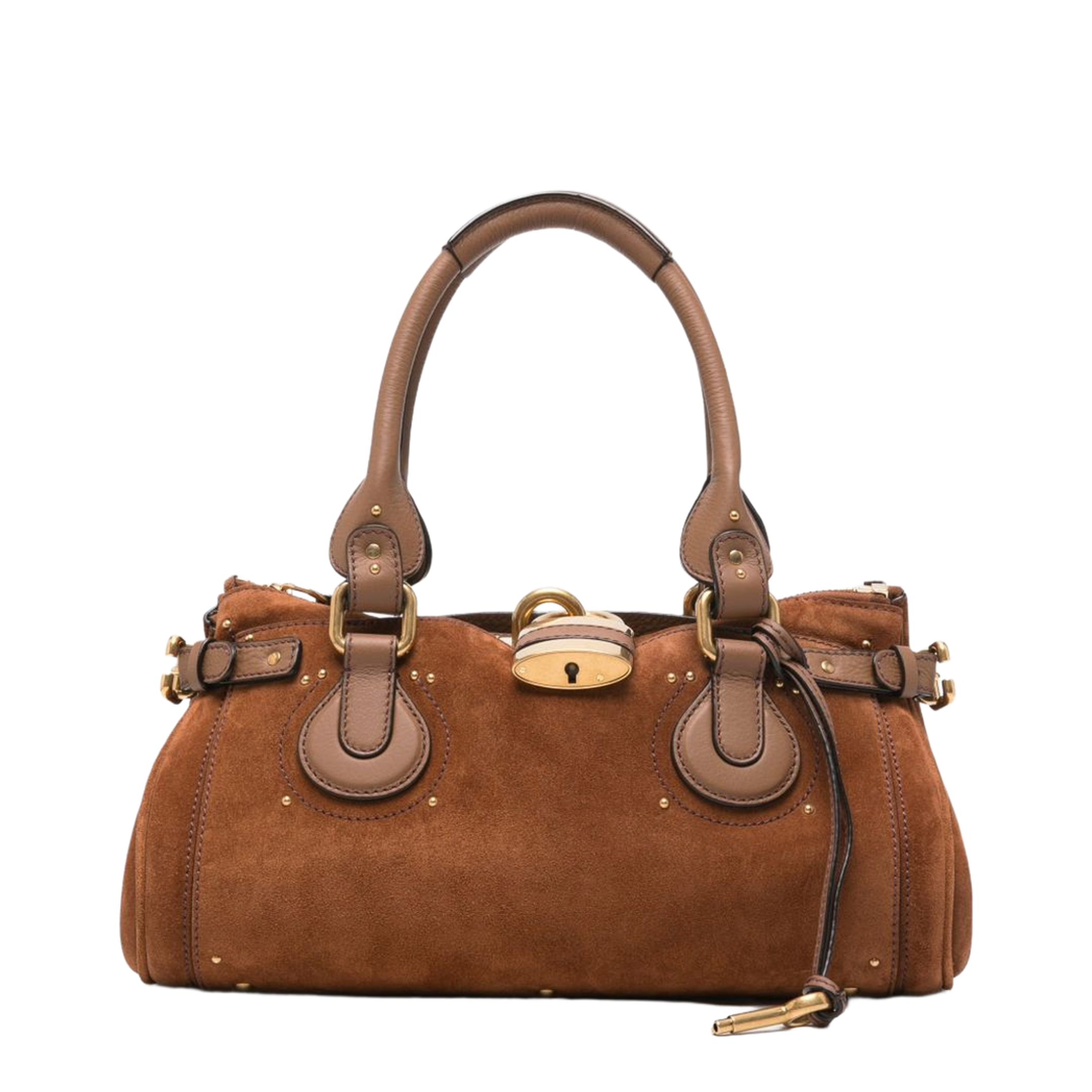 Paddington Suede Calfskin Shoulder Bag - Vintage Brown - Image 1