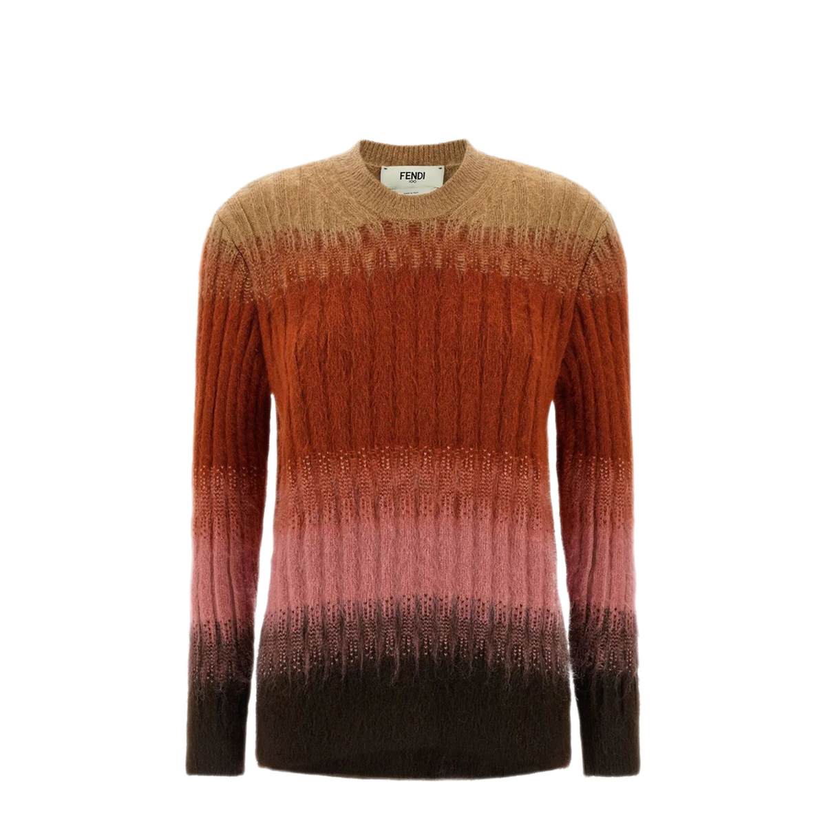 Ribbed Logo Embroidered Knit Sweater - Image 1