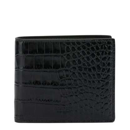 Crocodile Print Leather Wallet - Image 1