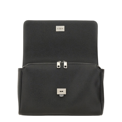 Leather Tote Bag In Black - Image 5