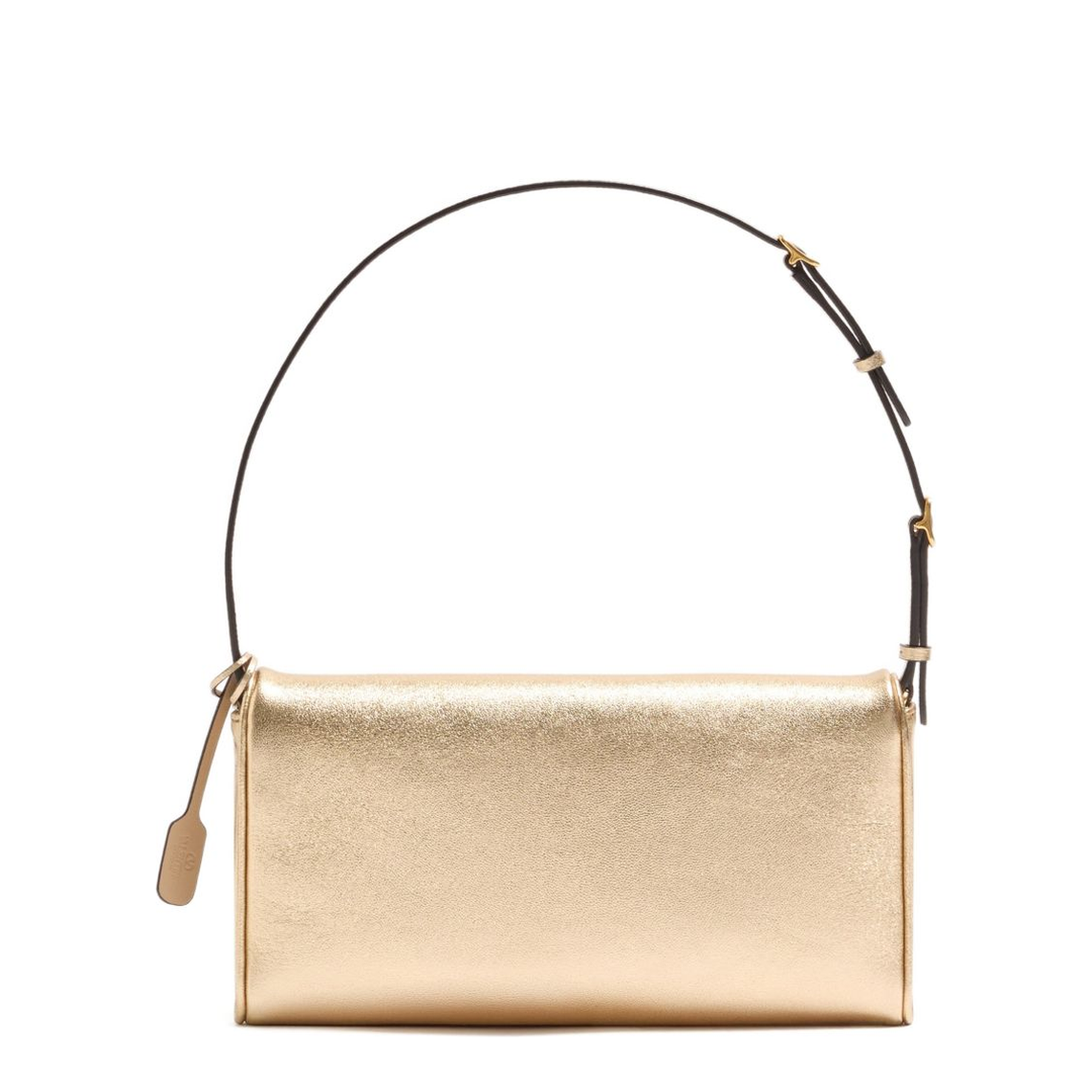 DeVain Small Laminated Nappa Leather Shoulder Bag - Gold - Image 3