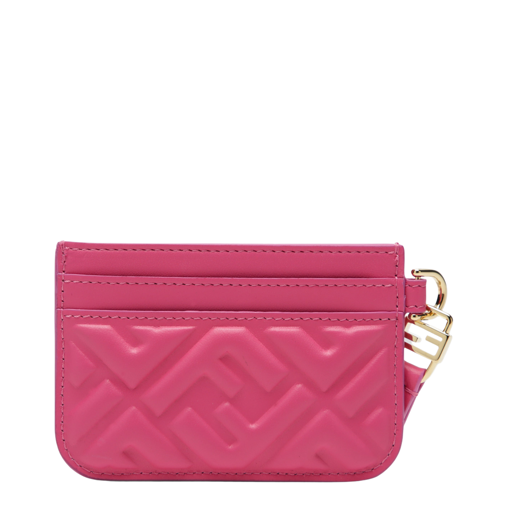 Fuchsia Nappa Leather Baguette Card Case with FF Motif - Image 2