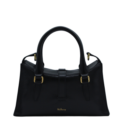 Mini Roxanne High Shine Leather Handbag - Black - Image 6