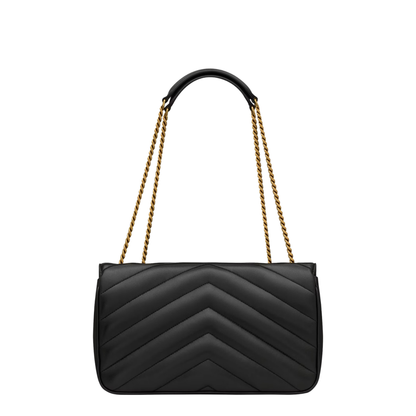 LOULOU Matelassé Lambskin Medium Shoulder Bags - Black - Image 6