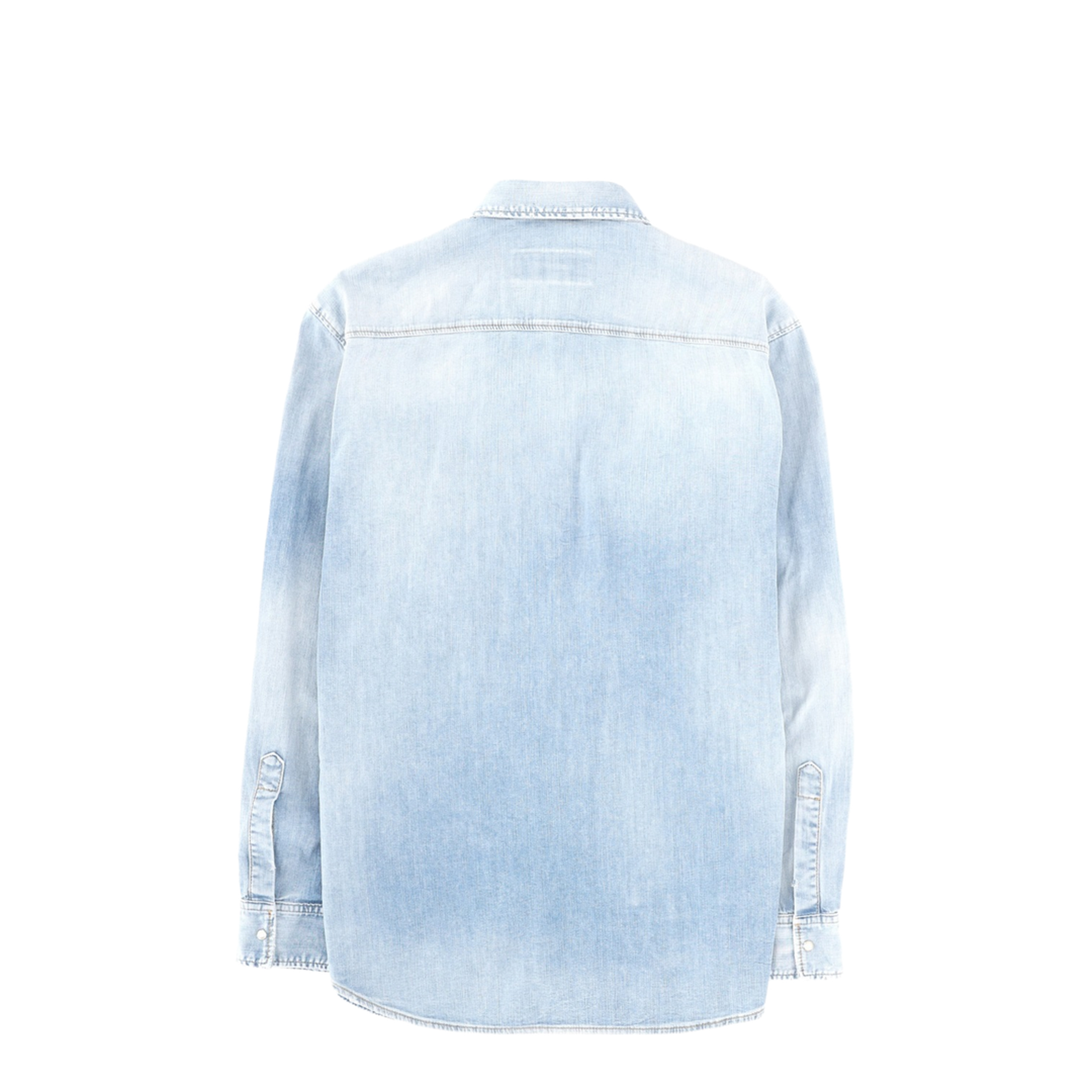 Light Blue Washed Denim Shirt - Image 2