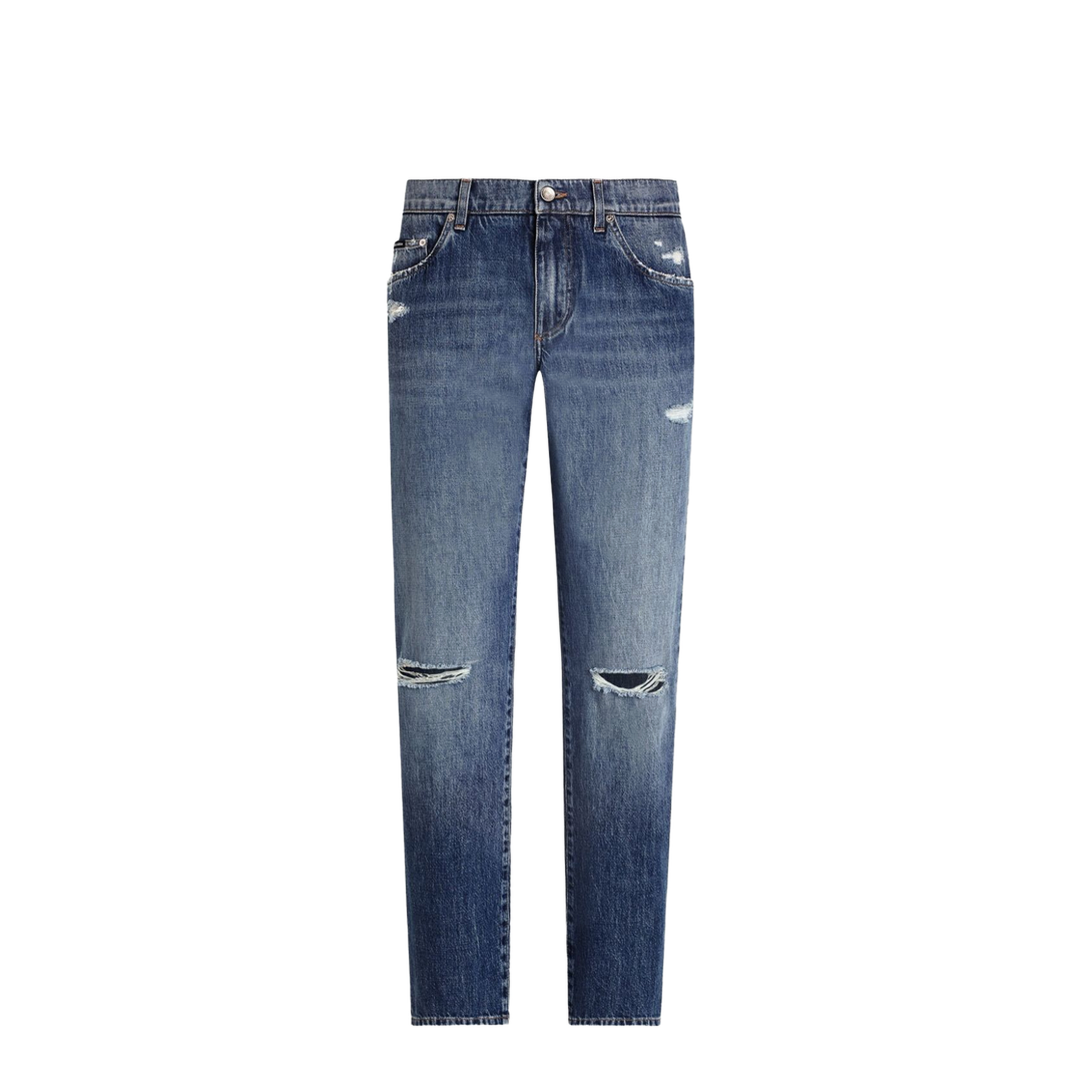 Classic Cotton Jeans with Tag with Abrasions - Image 1