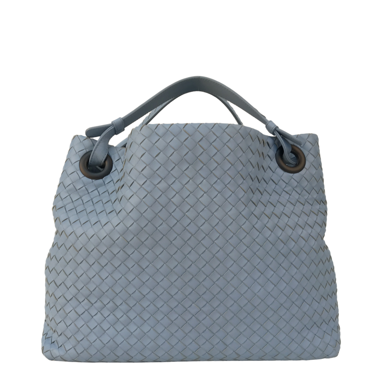 Intrecciato Small Leather Handbags - Blue - Image 1