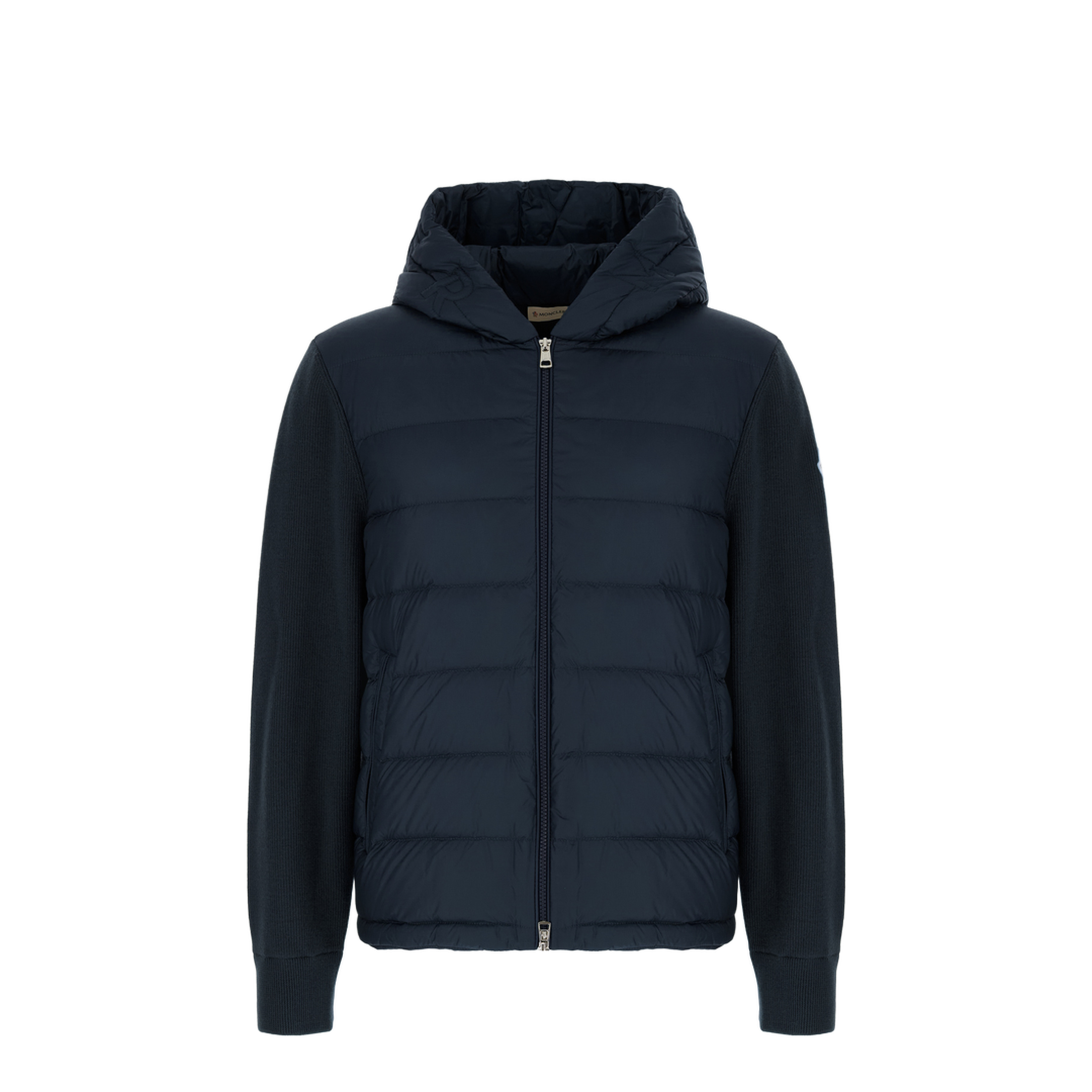 Regular Fit Down Padded Virgin Wool Zip Cardigan - Image 3
