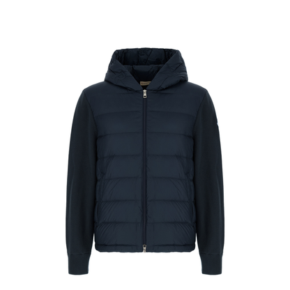 Regular Fit Down Padded Virgin Wool Zip Cardigan - Image 3