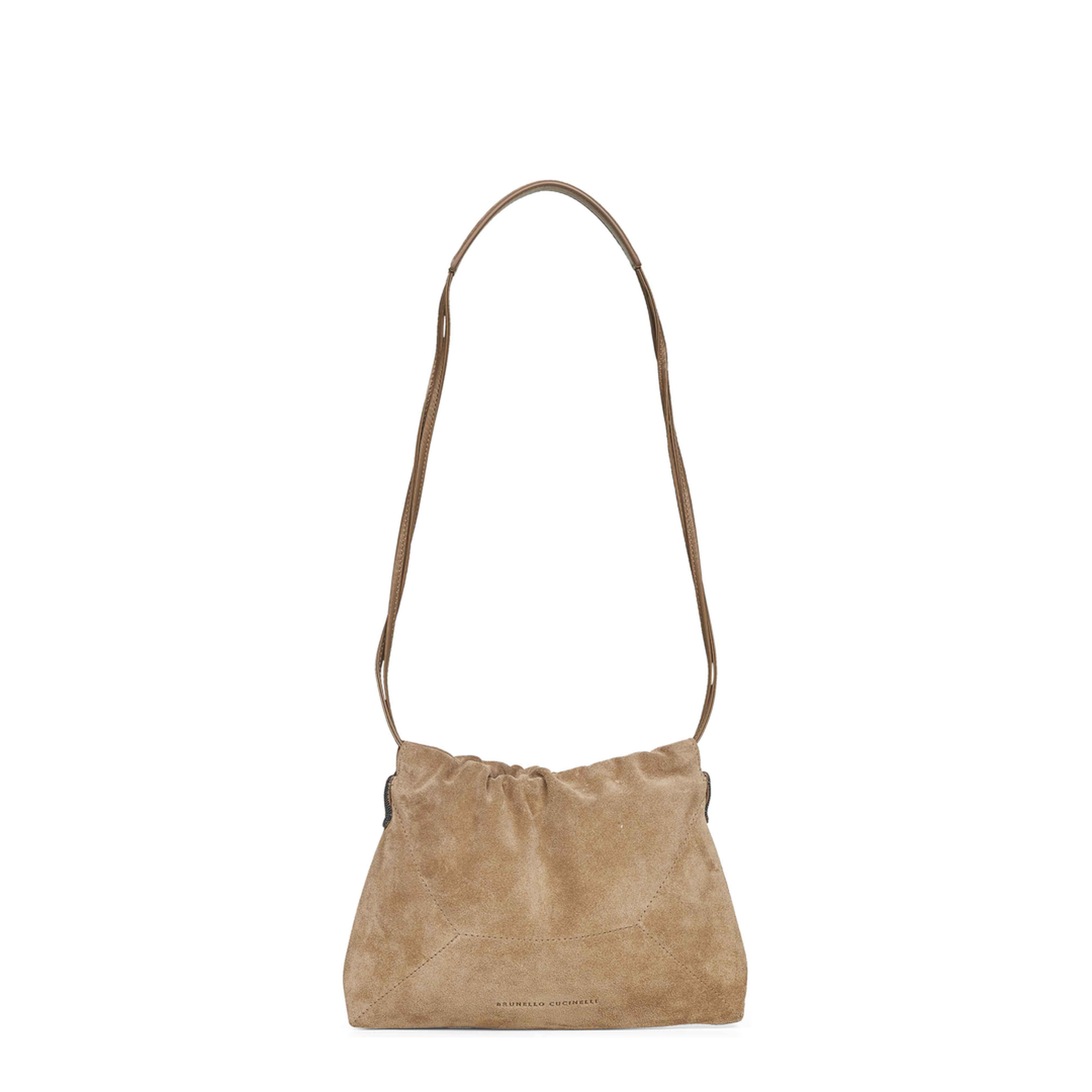 Duo Pouch Shoulder Bag in Suede - Image 1