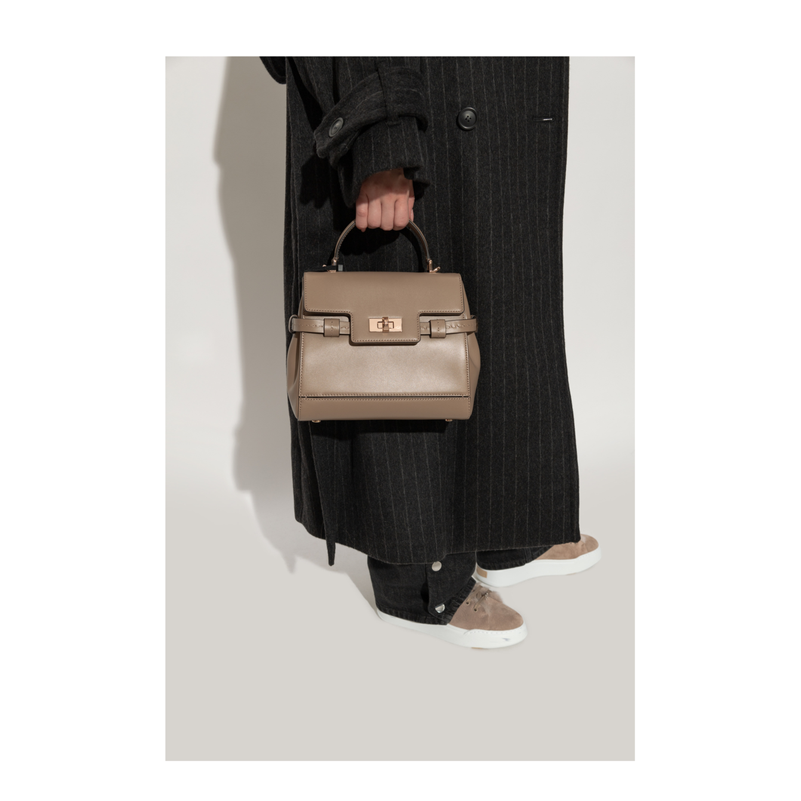 Margaux Handbag Leather Taupe - Image 2