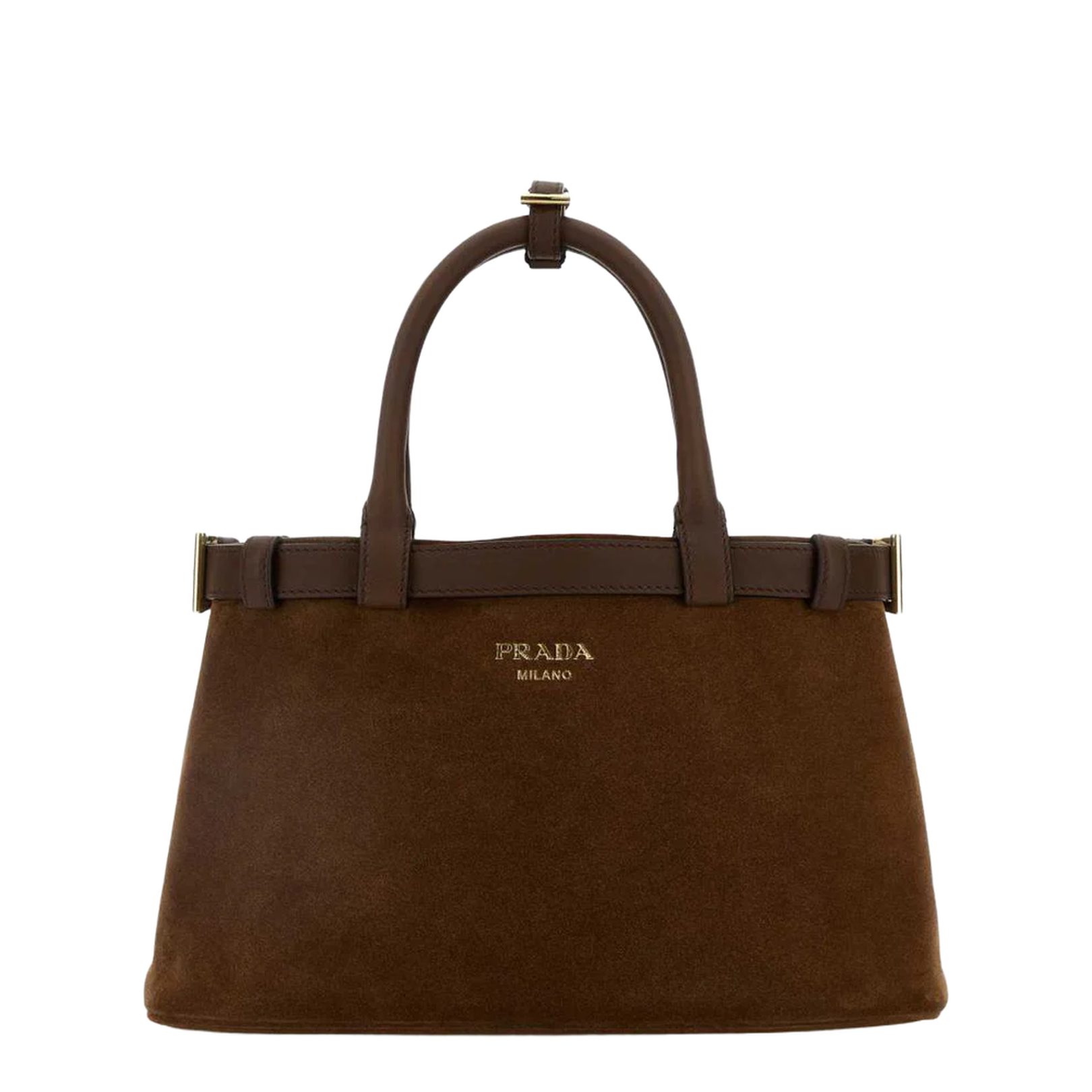 Brown Suede Buckle Handbag - Image 1