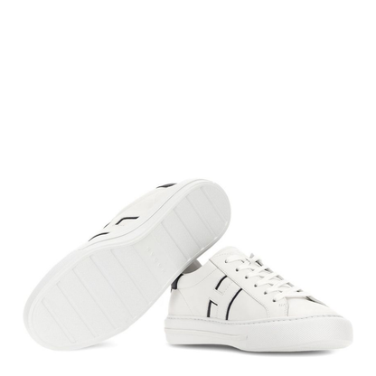 White Logo Design Flat Rubber Sole Lace-Up Closure - Image 4