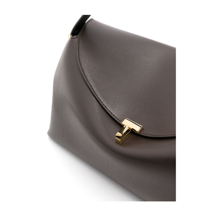 T-Lock Leather Top-Handle Bag - Bark - Image 4