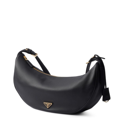Demi-Lune Large Calf Leather Shoulder Bag - Nero - Image 5