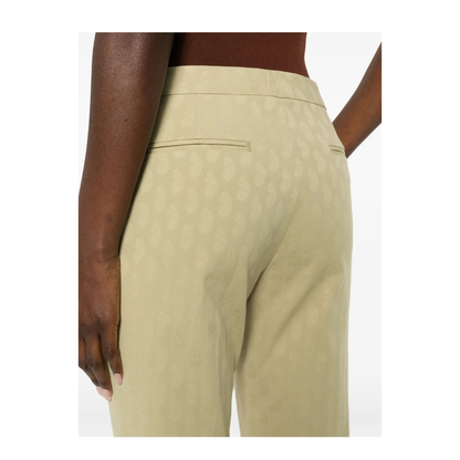 Cropped Cotton Jacquard Trousers With Micro Paisley Motif - Image 4
