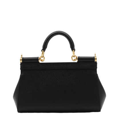 Sicily Small Calf Leather Top-Handle Bag - Nero - Image 5