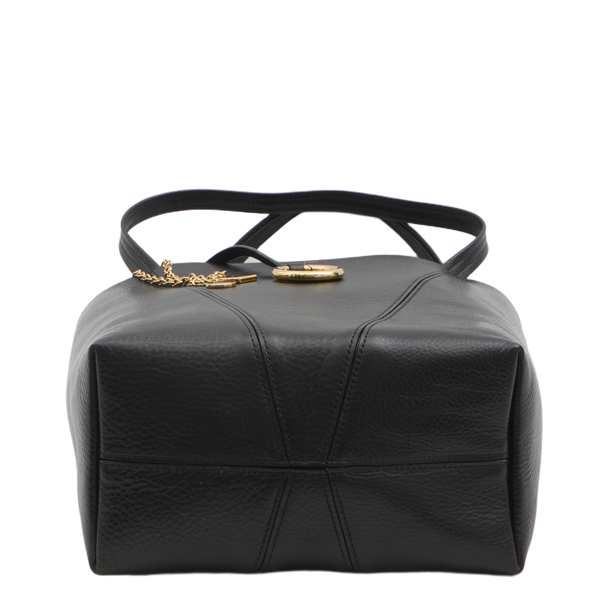 Spin Grained Cowhide Tote - Black - Image 3