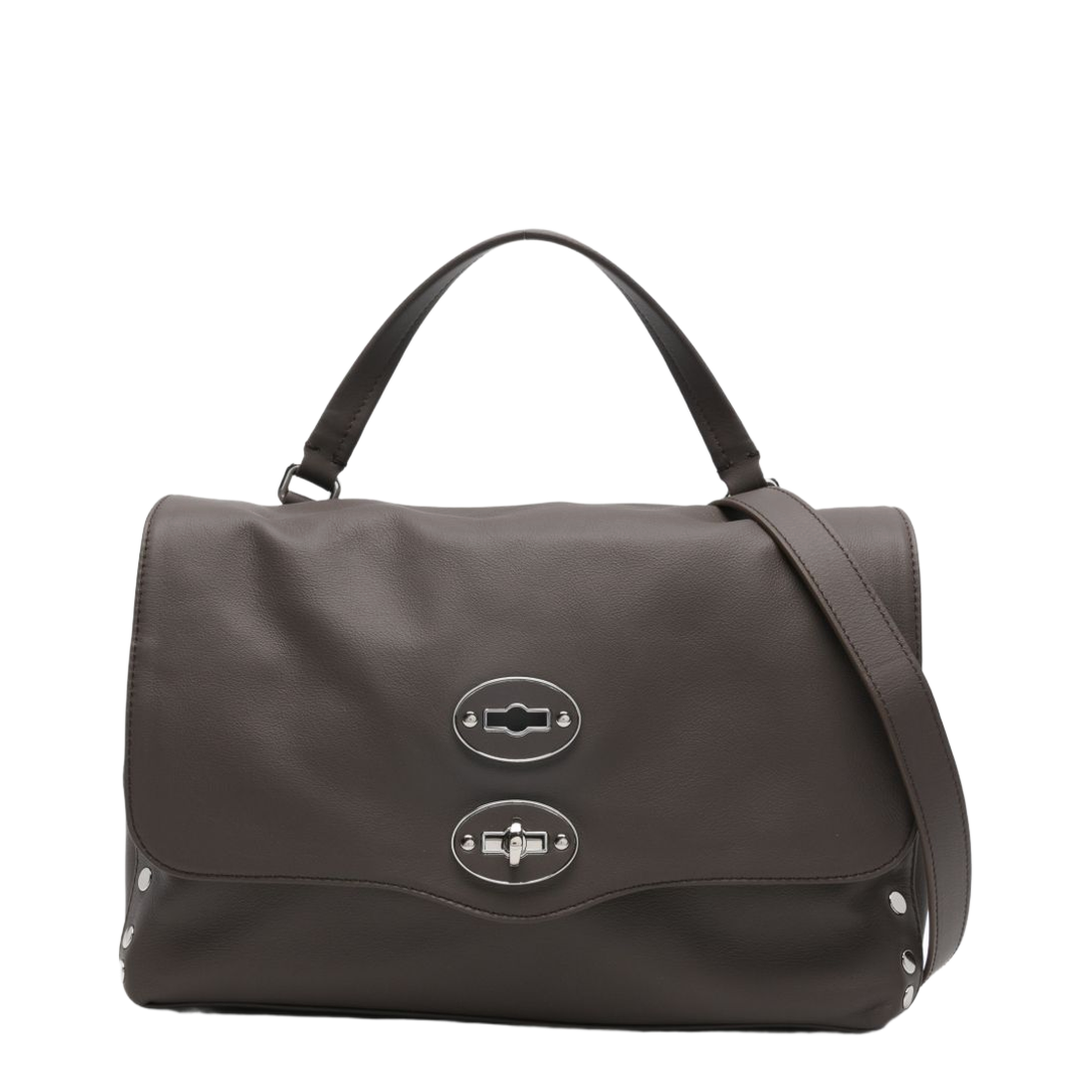 Postina Saeta Small Leather Top-Handle Bag - Brown - Image 1