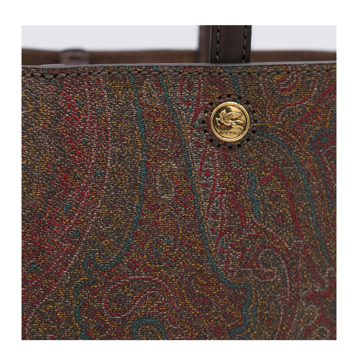 Essential Medium Jacquard Cotton Tote Bag - Brown - Image 8