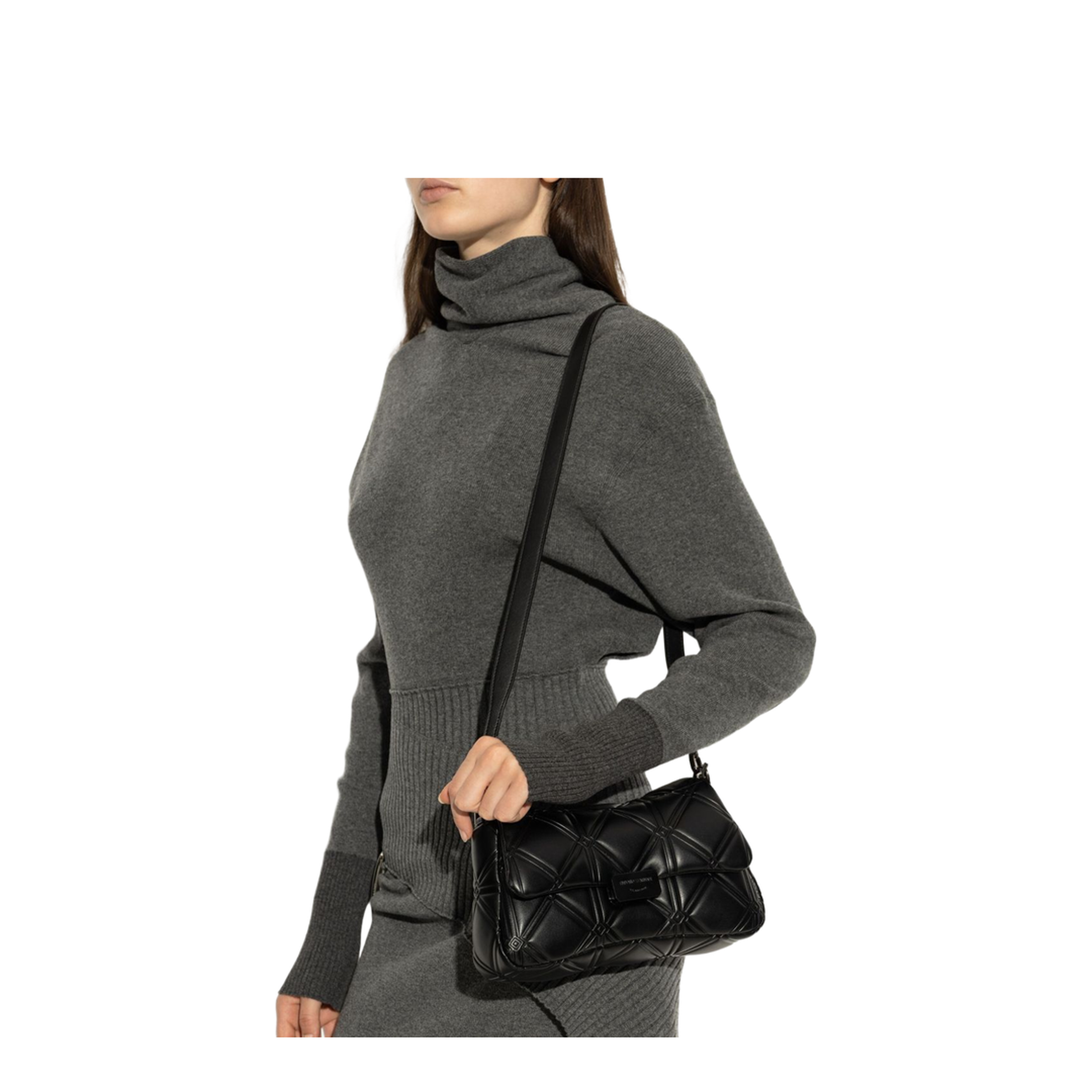 Cassandra Small Imitation Leather Shoulder Bag - Nero - Image 3