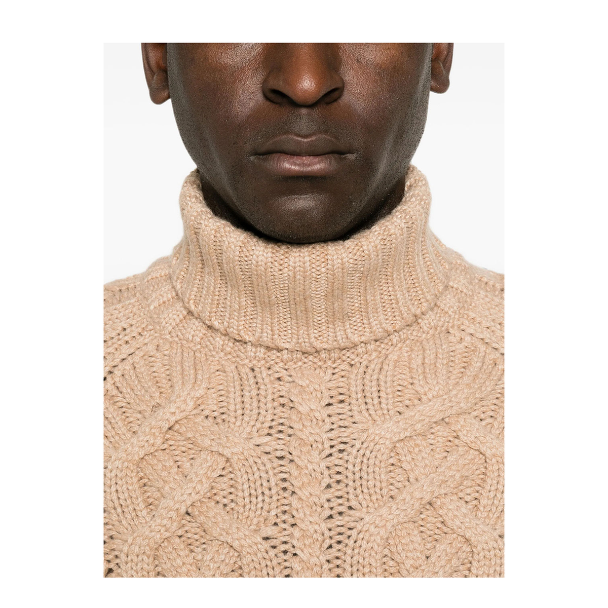 Cable-Knit Roll-Neck Cashmere Sweater - Image 4
