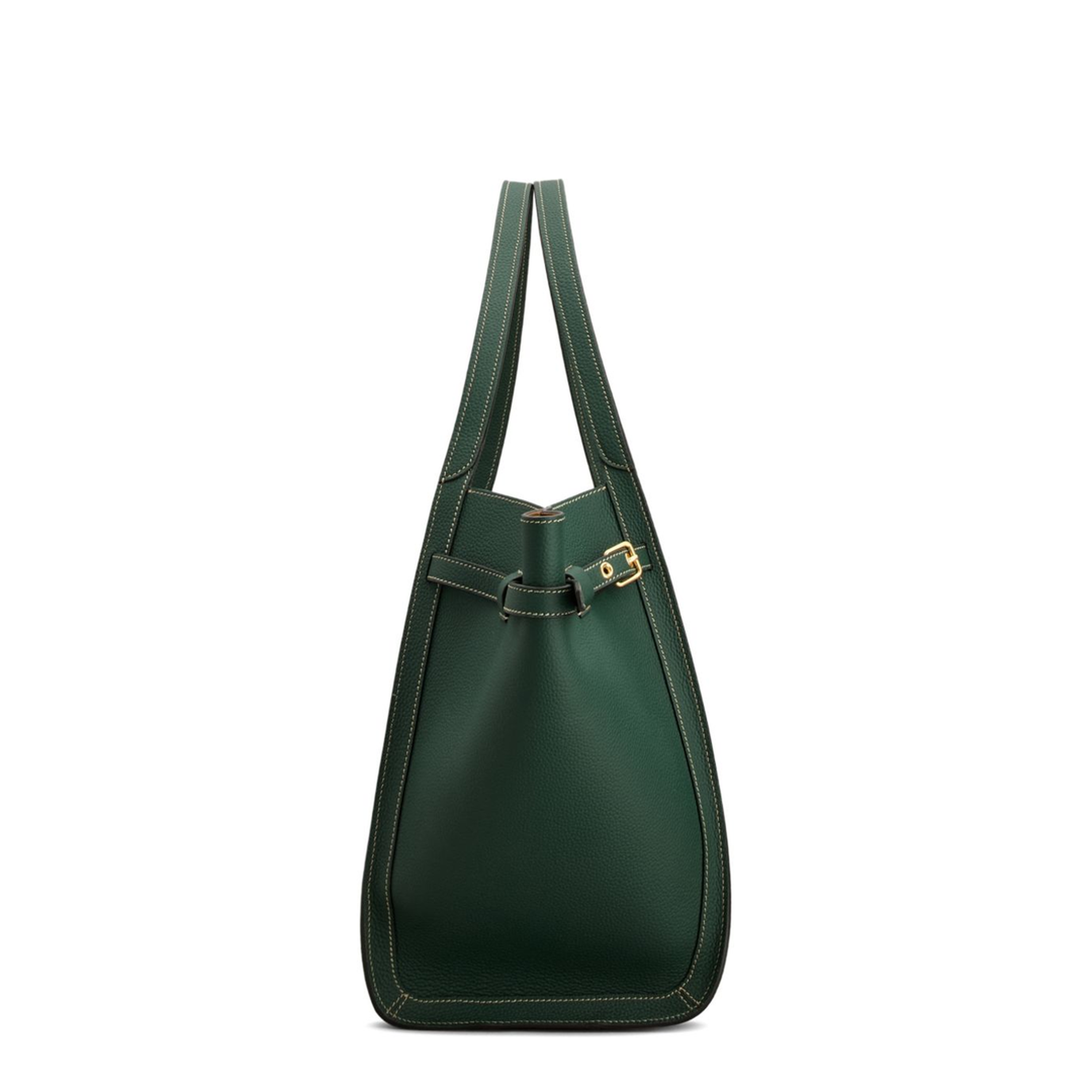 Medium Calf Leather Shopping Bag - Green - Image 2