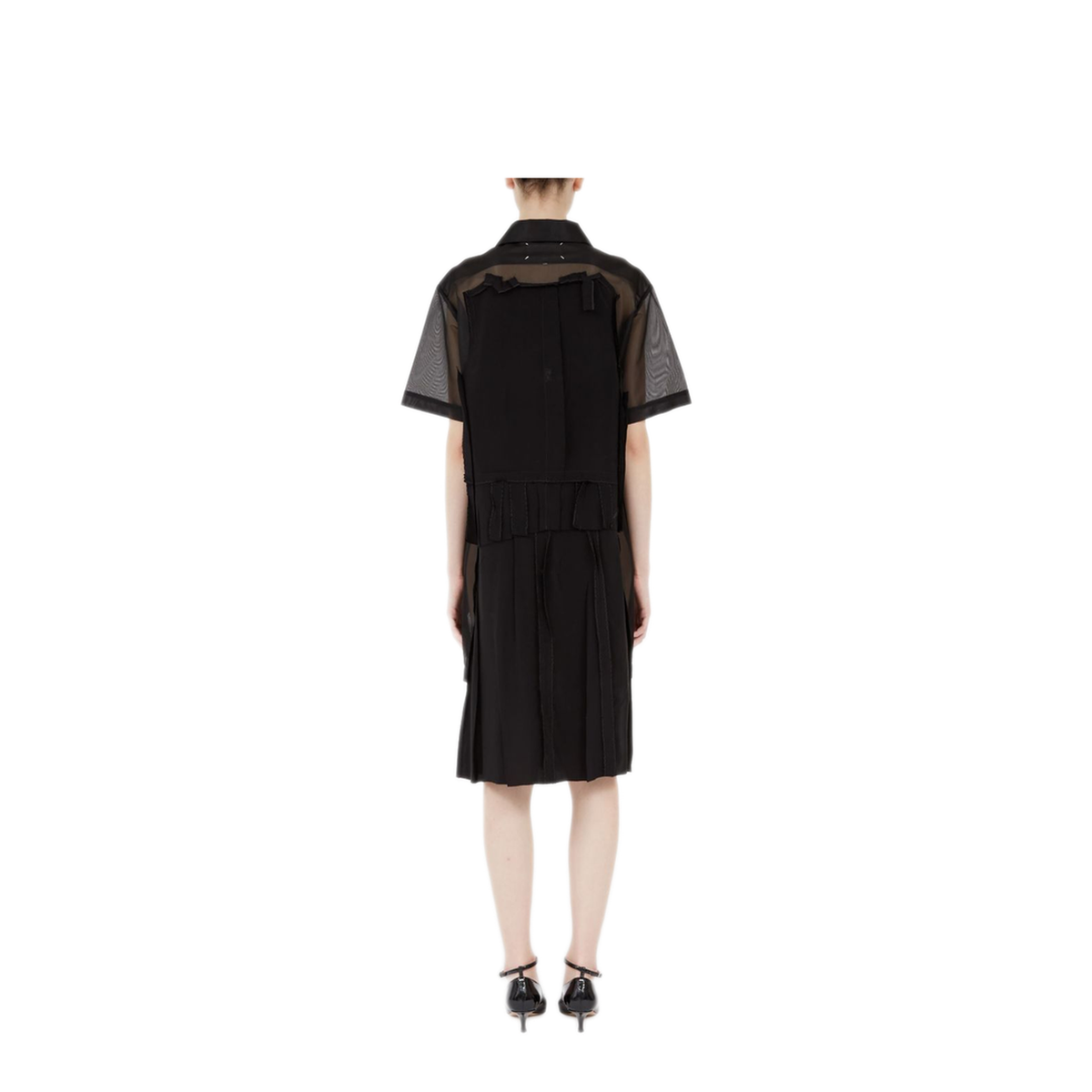 Black Mesh Design Dress - Image 2