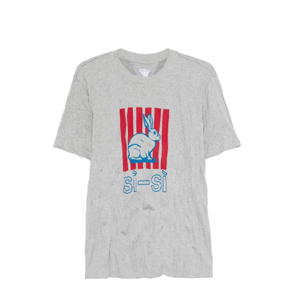 Graphic Rabbit-Print Crushed Cotton Jersey T-Shirt - Image 1