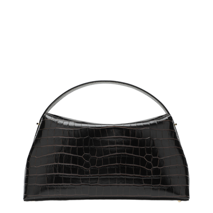Everyday Bag in Dark Brown Crocodile-Embossed Leather - Image 2