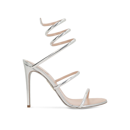 Cleo Laminated Patent Leather Sandals - Silver - Image 1