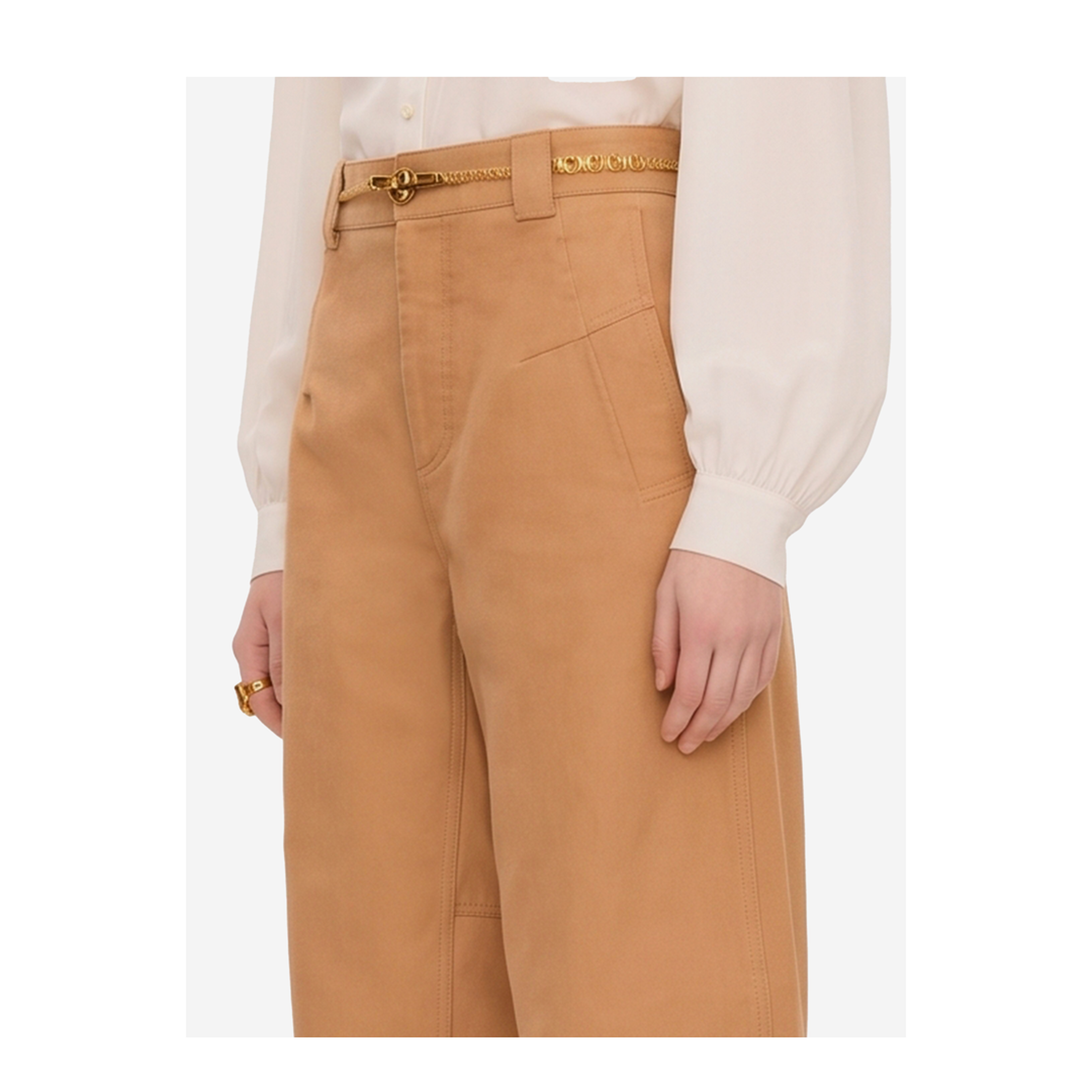 Barrel-leg pants in cotton canvas - Image 3